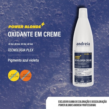 Oxidante em Creme POWER BLONDE VEGAN 1000ml Andreia