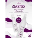 ALCOHOL POWER SPRAY Desinfetante para mãos e pés 70% de álcool etílico