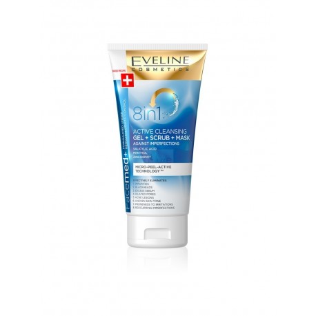 Gel + Peeling + Máscara 8em1 150ml Eveline Facemed